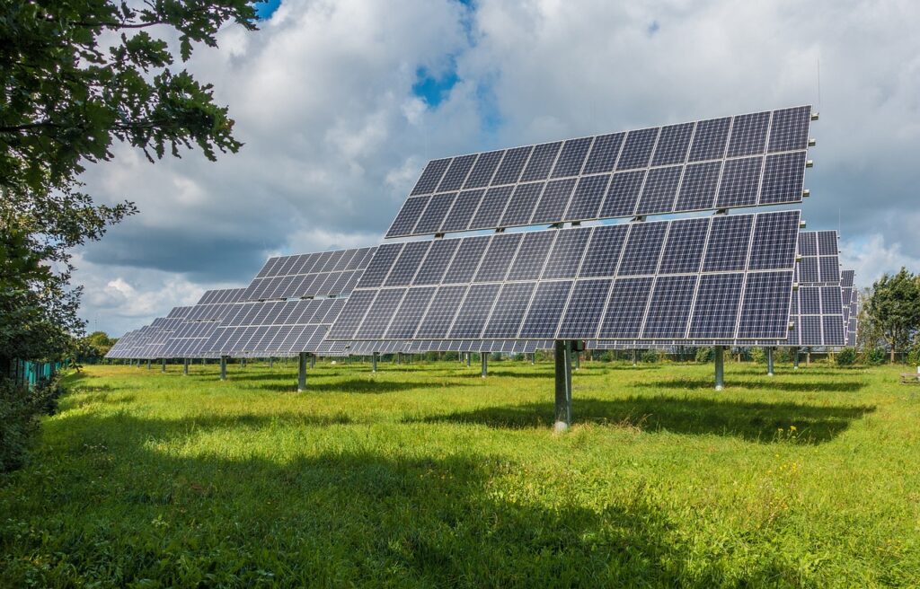 Solar panels generating renewable energy